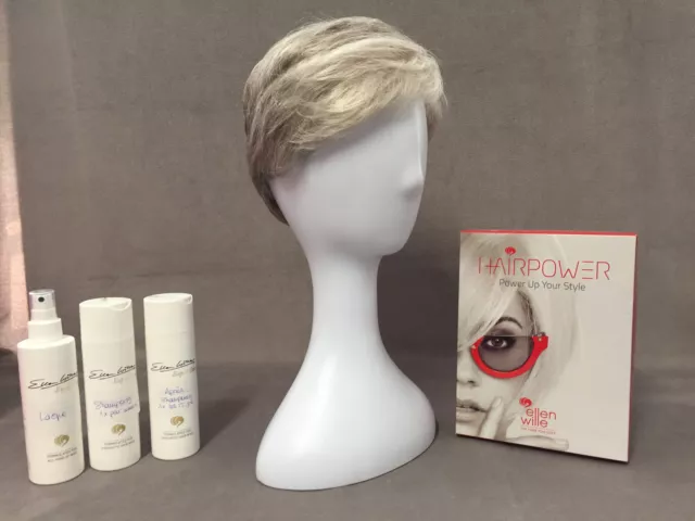 Kit Neuf Complet Perruque Ellen Wille Hairpower Mix Gris Blanc +Buste + Produits 2