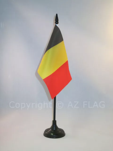 DRAPEAU DE TABLE BELGIQUE 15x10cm - PETIT DRAPEAUX DE BUREAU BELGE 10 x 15 cm -