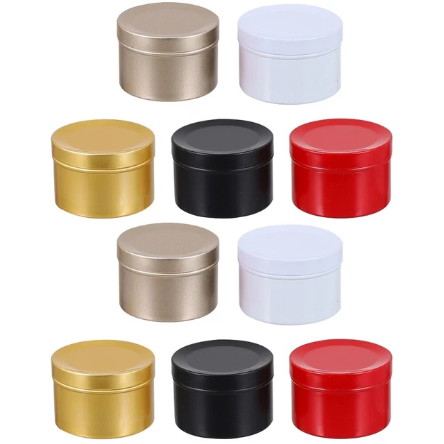 10 Pcs Christmas Candle Jar Scented Candle Cups Tins Lids DIY Candle Making Tea