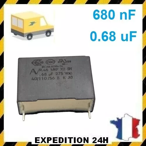 Condensateur MKP X2 0.68uF 0.68µF 680nF 275V 310V 22,5mm