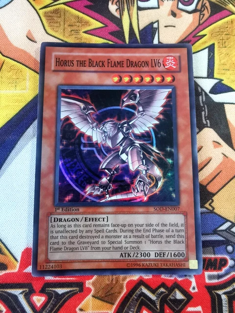 Horus the Black Flame Dragon LV6 sod-en007 1st Edition (VLP) Super Rare Yu-Gi-Oh