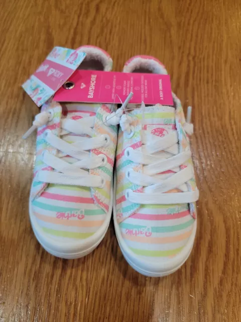 NIB Roxy Girl Bayshore IV Barbie Shoes  Kids Girls Size 5 Strips & Barbie