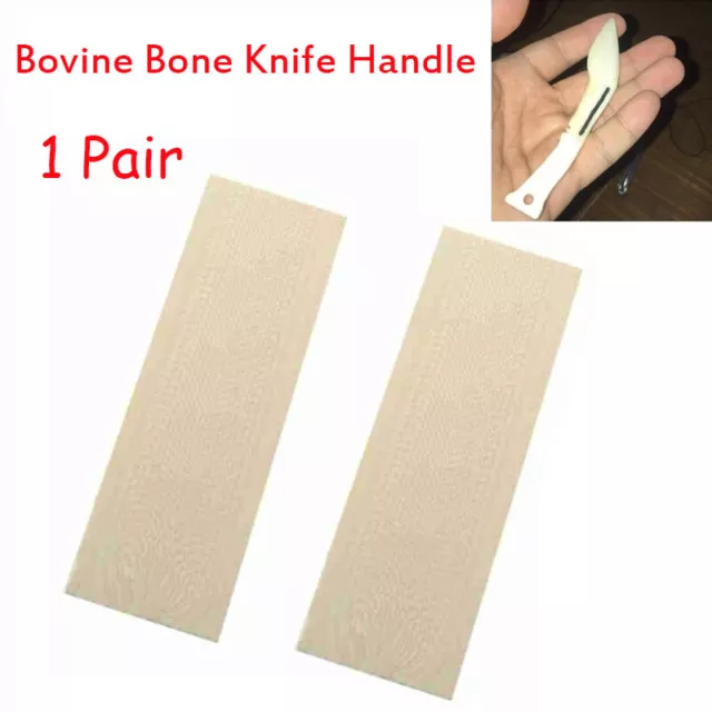 1 Pair Bovine Bone Knife Handle Material DIY Supply Sword Gun Scale Slab Making