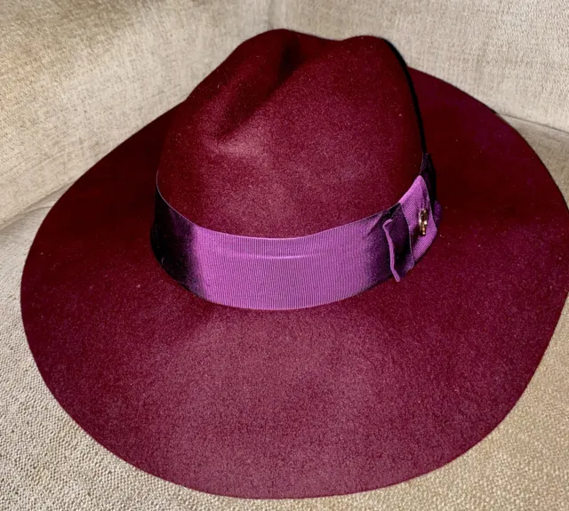 Cappello Fedora Gucci Borgogna