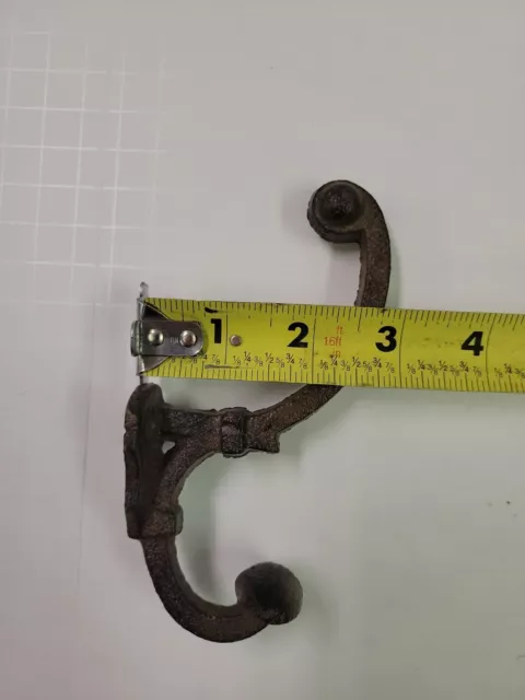 Double Wall Hooks Cast Iron Coat Hat Towel Hanger Rack Antique Style