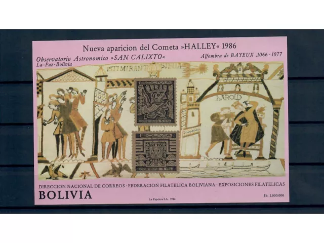 Bolivien, MiNr. Block 152 **, postfrisch, Halley’s Comet, Halleyscher Komet