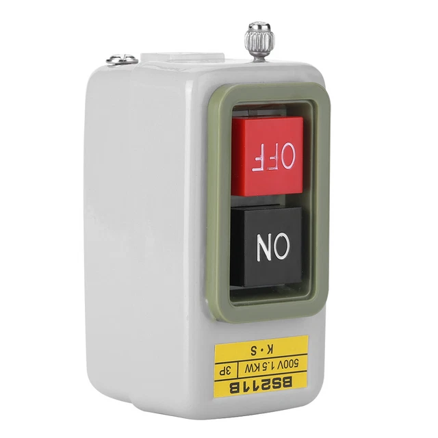 PORTABLE SELF-LOCKING 3P On/Off Power Push Button Switch AC 220V/380V ...