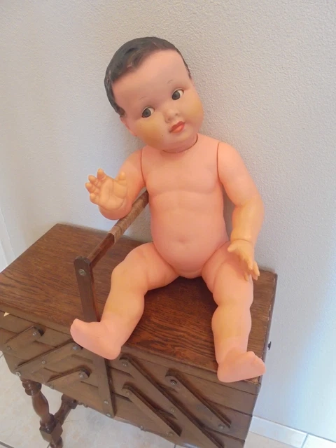Poupée Allemande Ancienne – Bébé Caractère Yeux Riboulants – 42 Cm – Occasion