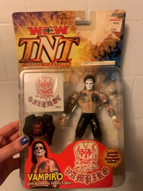 2000 WCW TNT T-Shirts 'n Tattoos Vampiro Wrestling figure WWF ICP XPW WWE Lucha
