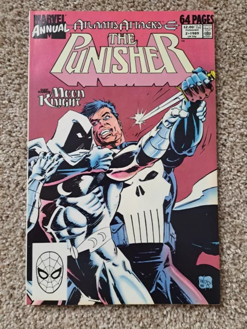 The Punisher Annual # 2 (1989) vs Moon Knight! Marvel Comics