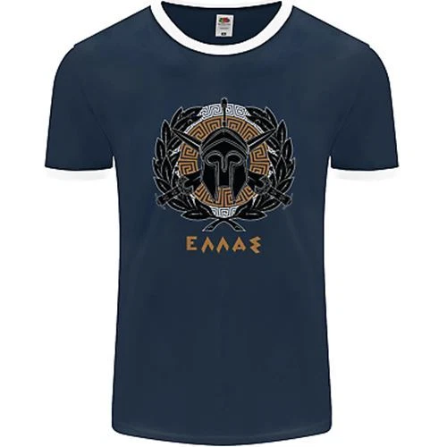 T-shirt Ringer Casco Greco Palestra Allenamento Top Spartan MMA Uomo FotoL