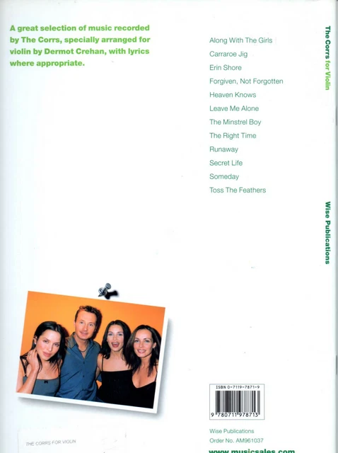 THE CORRS For Violin - 12 Partitions pour violon / Sheet music Wise Publications 3