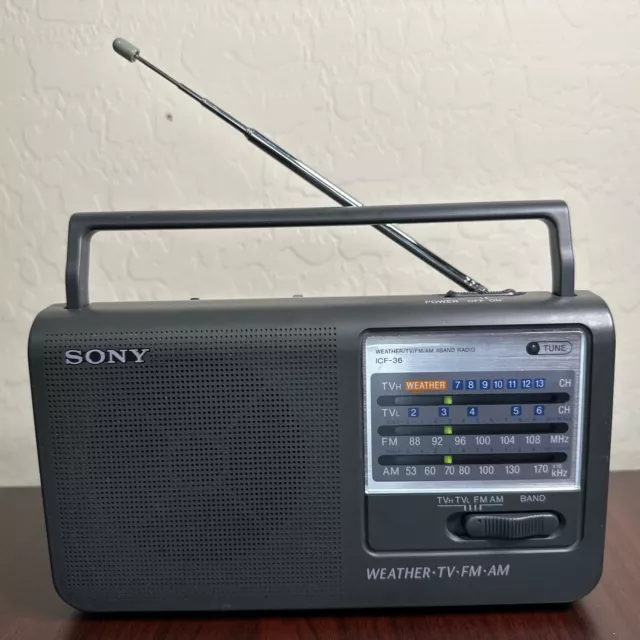 Vintage Sony ICF-36 Portable Radio  Weather TV AM FM