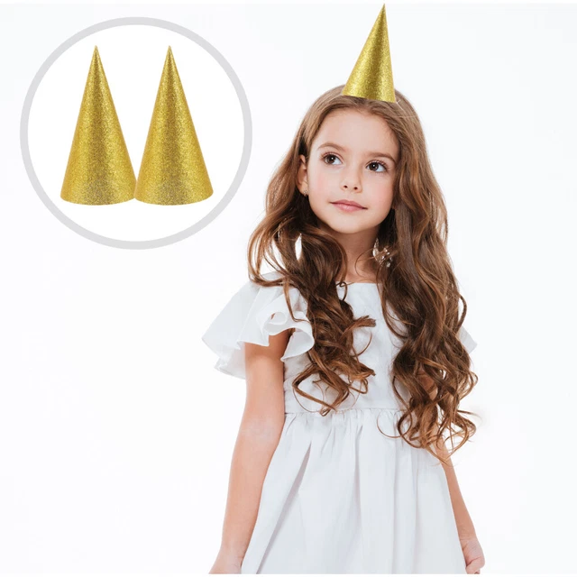 12 PCS Enfant Vêtements De Bébé Fille Chapeaux Cône Fête D'anniversaire