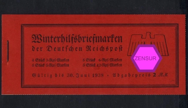 Deutsches Reich Markenheftchen MH 44.2.1 postfrisch - Winterhilfswerk 1938 [6025
