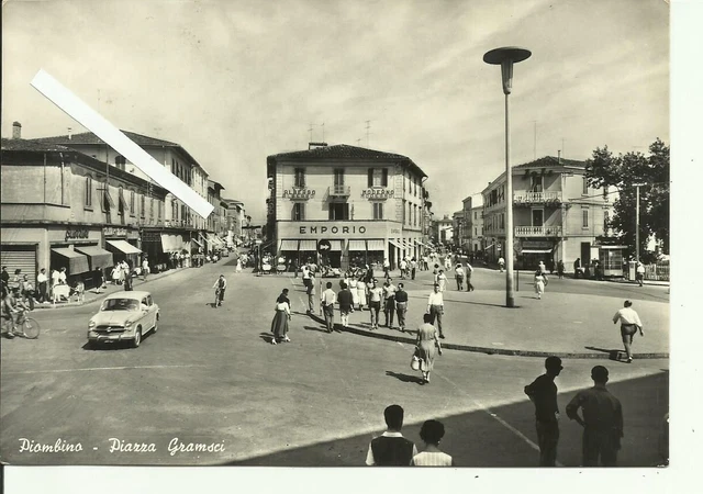 Cartolina Piombino " Piazza Gramsci " Viaggiata F.g.