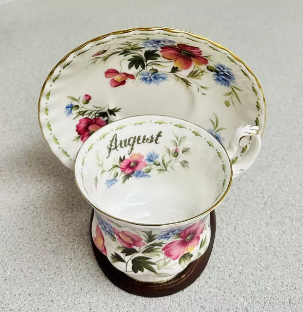 Royal Albert Flower Of The Month (August) Poppy- Tea Cup & Saucer