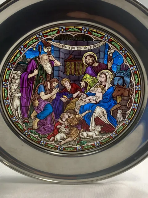 St. John's New Orleans Christmas Nativity Plate Bethlehem Stained Glass Shepherd