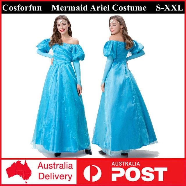 ADULTS WOMEN THE Little Mermaid Ariel Costume Cosplay Blue Princess