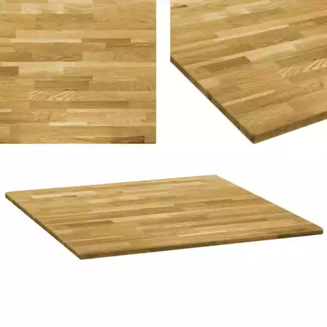 Tischplatte Eichenholz Massiv Quadratisch 23 mm 80x80  V7I5