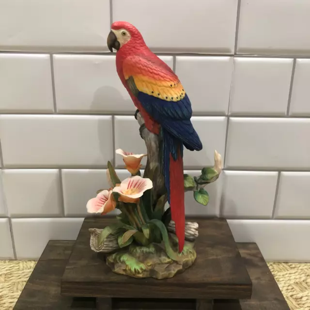 Rare Scarlet Macaw Bird Porcelain Figurine Number 9722 Andrea by Sadak  Yr 2003