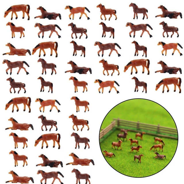 Lot 50 Figurines Miniatures 1:87 – 2 Cm – Train H0, Diorama, Maison De Poupée – Peintes à La Main – Couleurs Vives