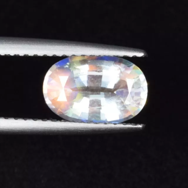 1.62 ct ULTRA RARE TOP LUSTROUS  NATURAL RAINBOW MOONSTONE Oval CUT   See Vdo