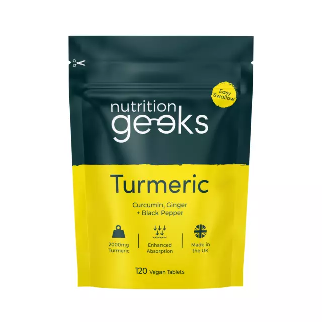 Turmeric Tablets 3200mg + Ginger + Black Pepper | 120 Tablets - UK Supplement