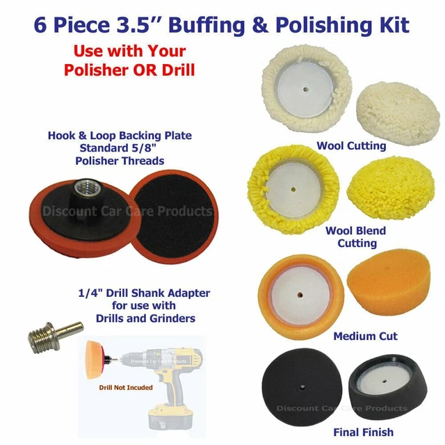 MINI BUFFING AND Polishing Kit For Your Polisher with Drill Adapter 3