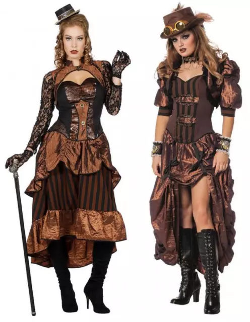 Burlesque Barock Rokoko Steampunk Halloween Damen Baronin Maquisin Kostüm Kleid