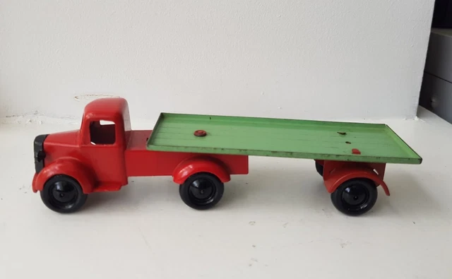 VINTAGE BRIMTOY POCKETOY Articulated Lorry & Trailer. Mechanical tin ...
