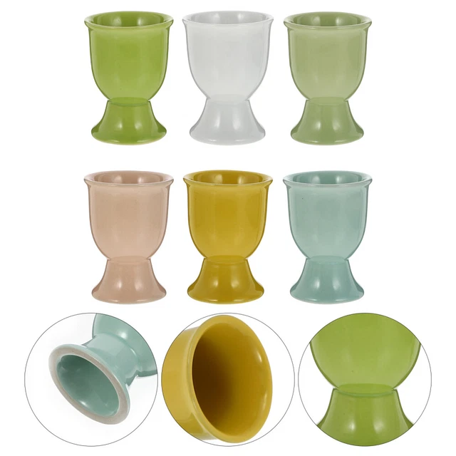 6 piezas Copa de cerámica para huevos Portahuevos de cerámica Soporte para huevos de porcelana Copa antiadherente