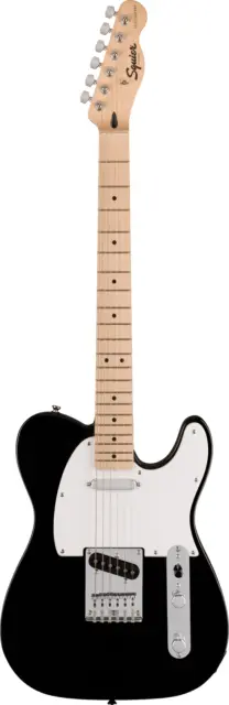 SQUIER Sonic ™ TELECASTER, Érable Fingerboard, Blanc Pickguard, Noir