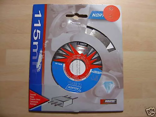 Norton Durator Red Pro Diamond Angle Grinder Cutting Blade Disc 115 x 22.2mm