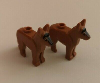 Animale LEGO - 2 x cane marrone, Alsaziano/Pastore tedesco (92586pb01)