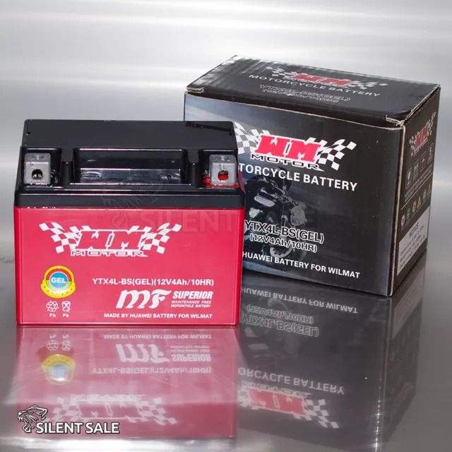 GEL- Motorrad Batterie YTX4L-BS GEL JMT Honda ST 50 Dax AB23