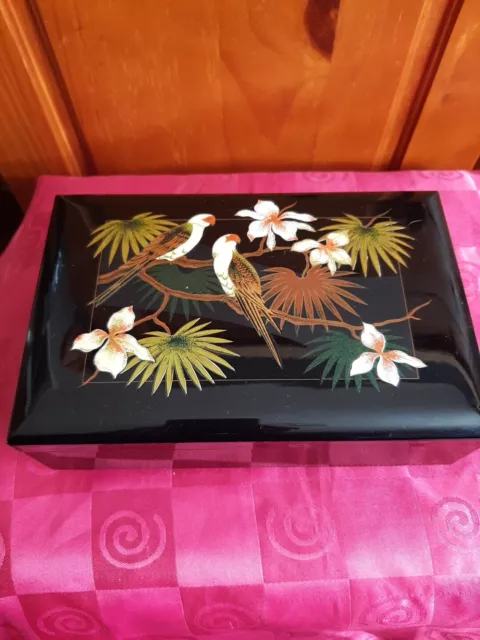 vintage japanese musical jewellery box