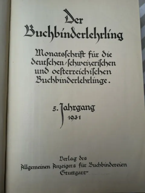 Der Buchbinderlehrling Jahrgänge 5 bis 8 (1931 - 1934), Handbindung, Kunstleder