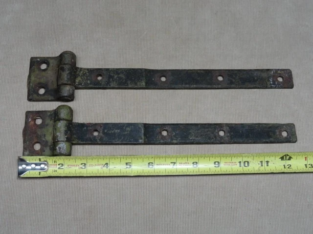 Pair of Barn Shed Door Garden Gate Strap Hinges Antique Cast Iron Nice Ones 'A' 7