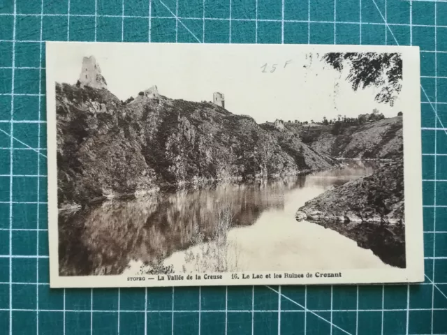 xf105 CPA circa 1920 vallée de la creuse - lac et ruines DE Crozant