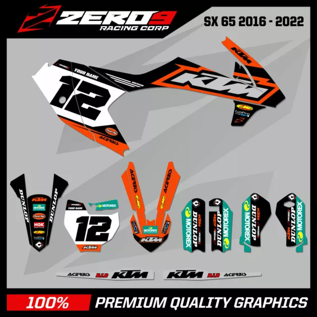 Custom Mx Grafiksatz: Ktm Motocross Graphics Sx50 Sx65 2002 - 2022 - Trepid