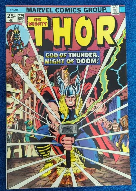 The Mighty Thor #229. 1974 Marvel! 1St Mention Of Dweller In Darness!! 8.5 Vf+!!
