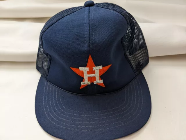 Vintage 90s Houston Astros Camionista Snapback Blu Cappello Tinta Logo Taiwan