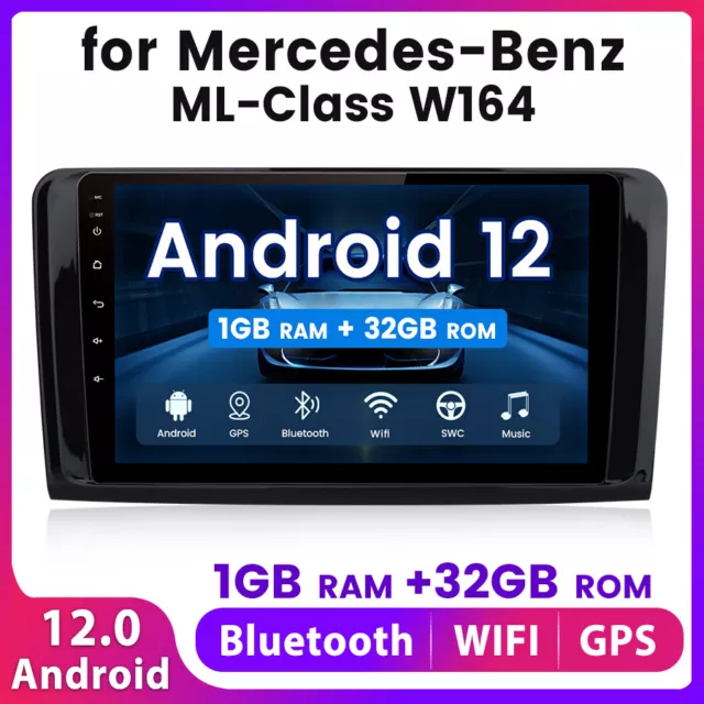 9"Android 12 Car Radio GPS 1+32GB Stereo FM WIFI For Benz ML Klasse W164 ML300