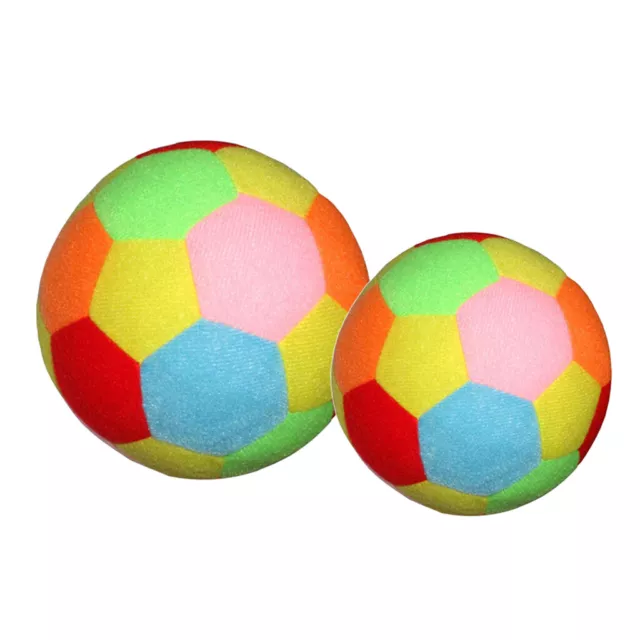 Lot de 2 balles de tissu colorées mignonnes de football pour enfants en bas