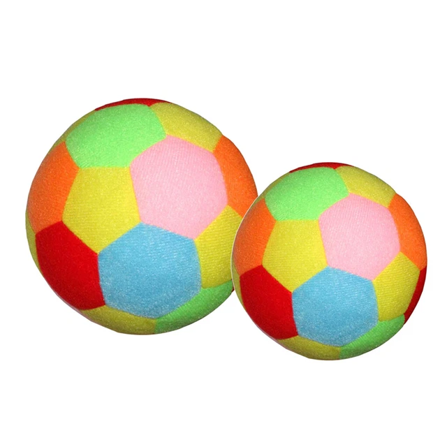 Lot de 2 balles de tissu colorées mignonnes de football pour enfants en bas