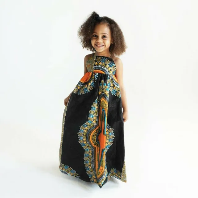 African Sleeveless Dress Dresses Toddler Baby Backless Dashiki Summer Girls 6