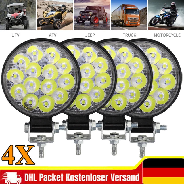 4X 14 LED Arbeitsscheinwerfer KFZ 12V 24V Auto Flutlicht Traktor Scheinwerfer