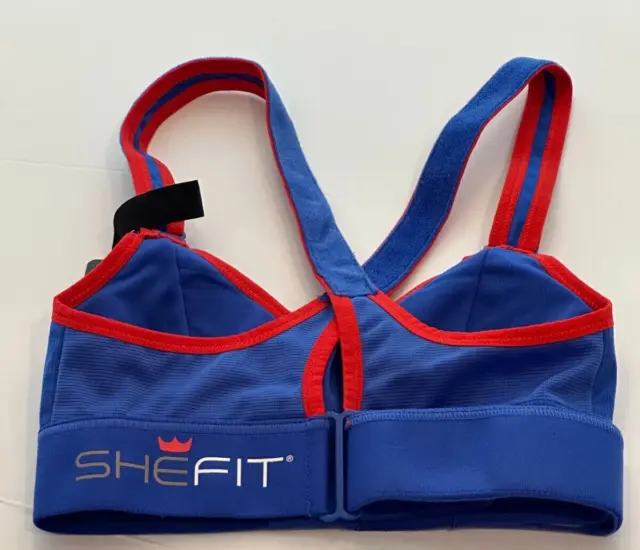 SHEFIT SIZE XSMALL Ultimate High Impact Sports Bra Blue and red