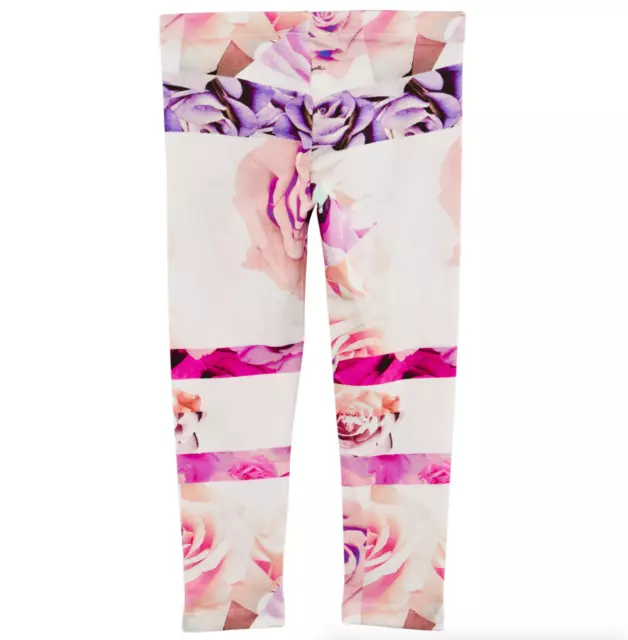 Roberto Cavalli L8254 Multicolor Rose Print Legging Girl's Kids Size 10